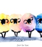 'Just Four Ewe ' Sheep  Print card