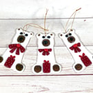 Teddy fused glass  Christmas decoration