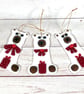 Teddy fused glass  Christmas decoration