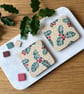 Mosaic Art Coasters - Christmas Holly