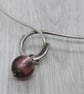 Sliver Necklet with Pink Glass Bead - Image 3