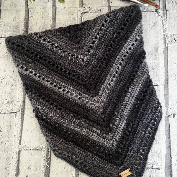Black & Silver Bandana Scarf