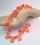 Raspberry Quartz Drop Bead and Chip Necklace and Earrings, Gift for Her - Image 6