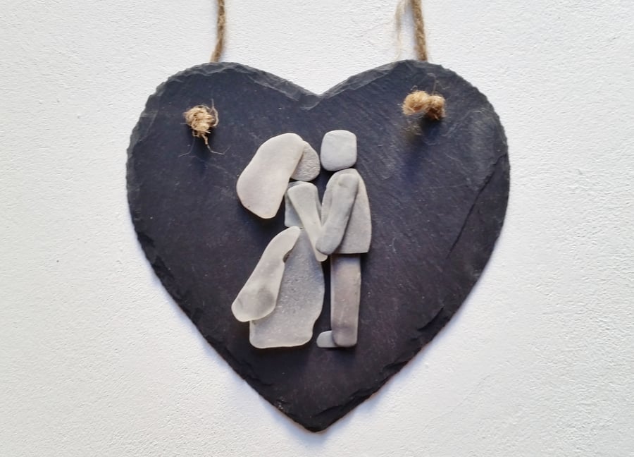 Wedding Gift, Anniversary Gift, Pebble Art, Unusual Gifts for the Couple 