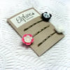 SALE! 20% off! Trio of Bobby Pins in Black, White and Pink