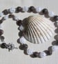 Brown Labradorite & Quartz Gemstone Beaded Necklace "Chocolate Sparkle"