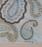 Paisley pattern, gold & blue on blue background, mounted, 10x8" - Image 2
