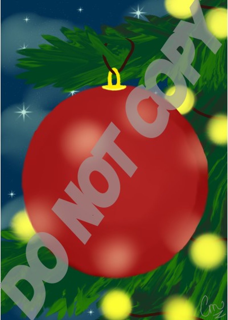 Christmas Ornament - Size A6 - Print Your Own Christmas Cards PDF