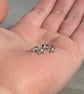 Sterling silver tiny star engraved set diamond star stud earrings - Image 4