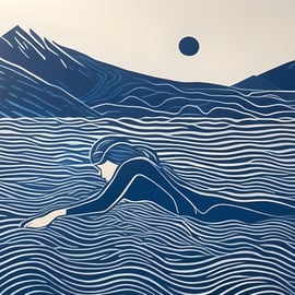 Wild Swimmer Greeting Card A5 