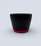 10 cm Tapered Black and Pink Plant Pot for Succulents or Small Houseplants
