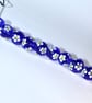 Handmade blue and white daisy patterned lamp work glass beads - Image 8