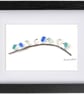 Sea Spray Birds on Branch - Sea Glass Picture - Framed Handmade