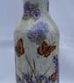 Handmade Lavender Decoupaged Recycled Bottle Lamp  - Image 3