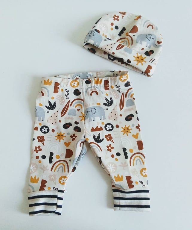 Newborn, Leggings and hat set, baby shower gift, new baby, baby gift