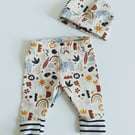 Newborn, Leggings and hat set, baby shower gift, new baby, baby gift