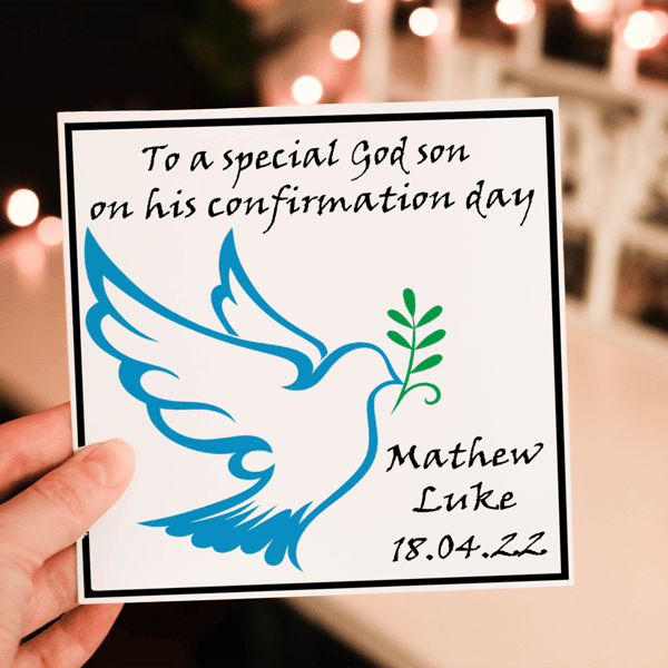 God Son Confirmation Day Card, Confirmation Card For God Son, Congratulations