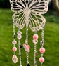 Pink Butterfly Sun Catcher – Crystal Window Hanging