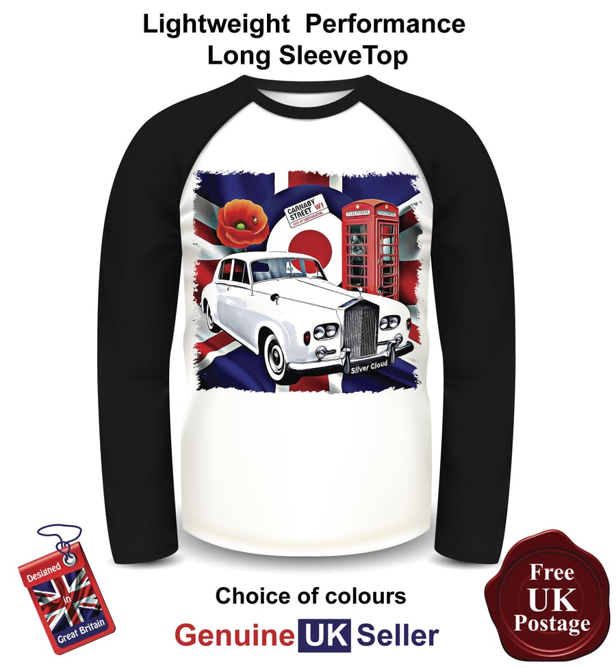 White Roller Silver Cloud Mens Top, Silver Cloud Long Sleeve T Shirt,