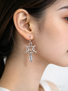 Moon Goddess Earrings with Sterling Silver Ear Wires. Free UK Postage
