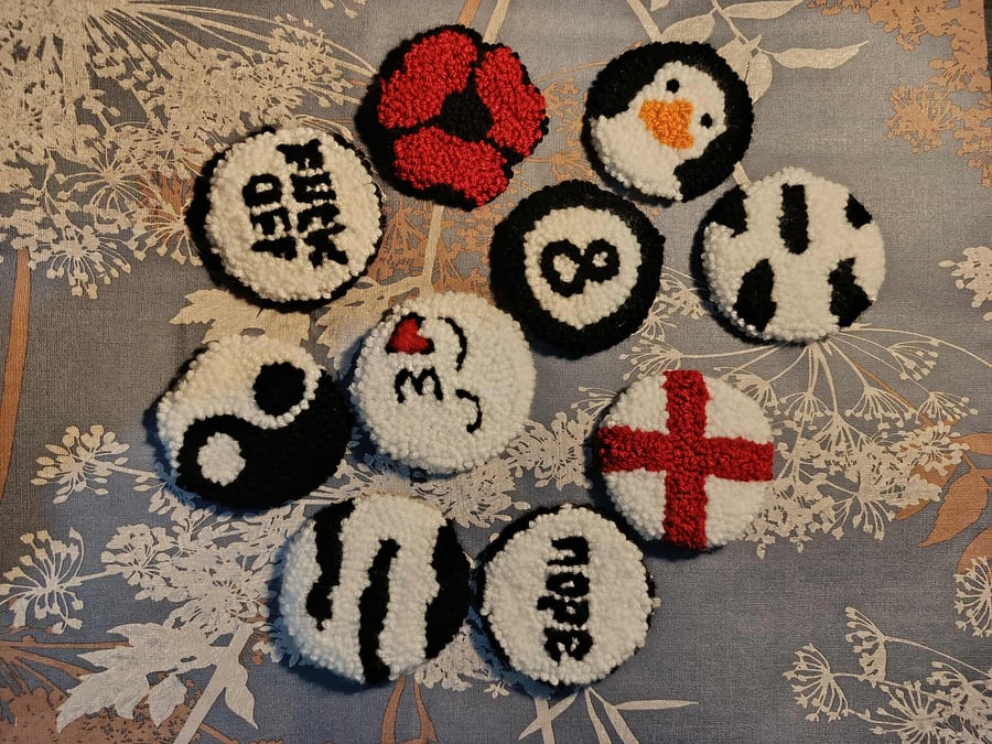 Punch needle car coasters 