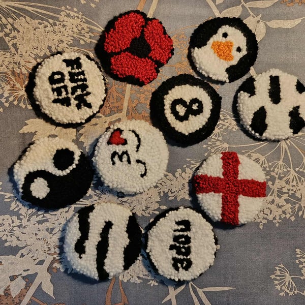 Punch needle car coasters 