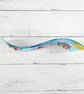 Melting Snowman Christmas Decoration; Fused Glass Snowman Wave - Image 4