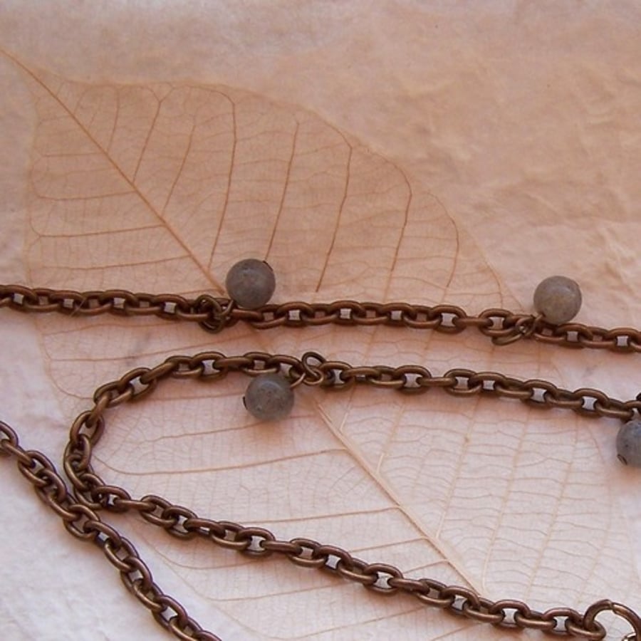 Dragonfly and Labradorite Vintage-style Pendant