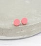 Titanium posts - Small matte pink pastel dot stud earrings - Hypoallergenic - Image 5