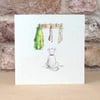 Dog Walkies Blank Card Ecofriendly