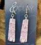 Patterned Pink and White Drop Earrings
