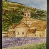 ACEO Original Senanque Abbey with lavender, Provence