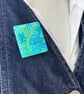 Blue Leaf Botanical Brooch - Image 1