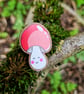 Red Mushroom Wooden Pin, Small Birthday or Christmas Gift - Image 2
