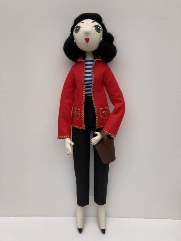 Kitty the handmade textile art doll