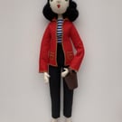 Kitty the handmade textile art doll