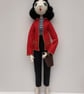 Kitty the handmade textile art doll