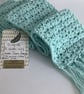 COTTON  and SILK scarf. 'Wayside' . Lightweight , all-seasons. Pale blue. - Image 4