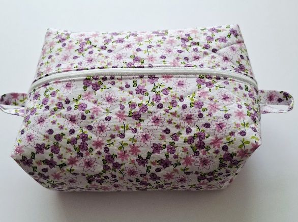 Lavender and pink floral boxed toiletry bag