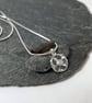 Silver and opal flower pendant and chain - Image 2
