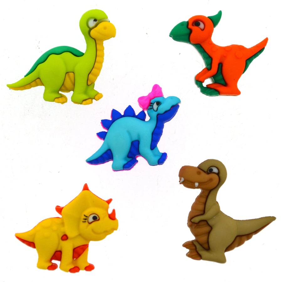Dress It Up Dino Mite craft buttons Pack of 5 