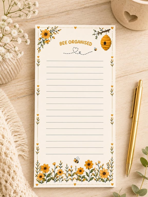 Floral Notepad - To-Do List Pad, Shopping List, (Optional Magnetic Backing)