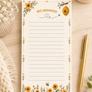 Floral Notepad - To-Do List Pad, Shopping List, (Optional Magnetic Backing)