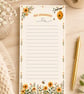 Floral Notepad - To-Do List Pad, Shopping List, (Optional Magnetic Backing)