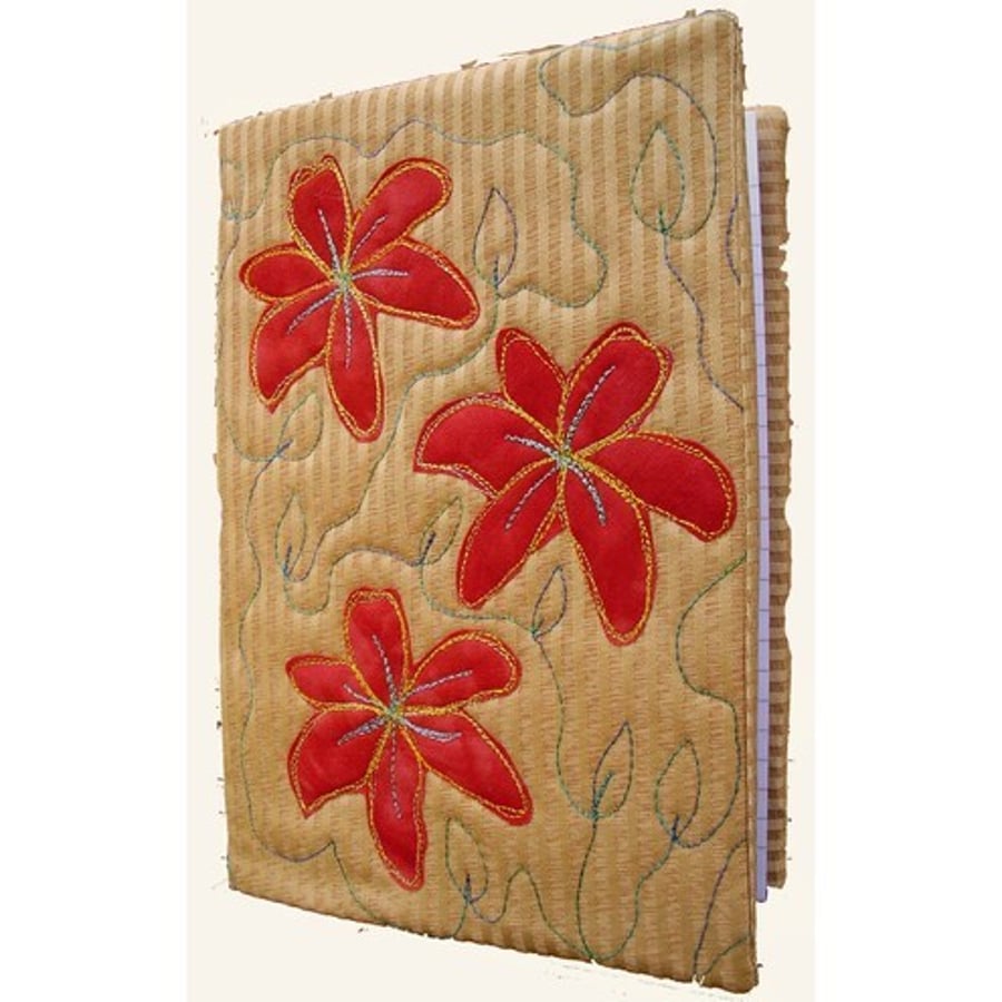 Applique notebook cover tiger lily