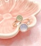 Unique Chalcedony and Prehnite Silver Ring Handmade  - Image 1