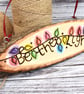 Be the Light. Fairy lights pyrography plaque - Image 1