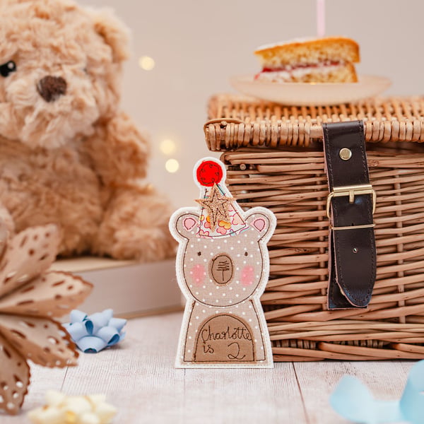 Bear Personalised Birthday Badge