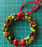 Fused Glass Christmas Wreath Hanging Decoration - Deep Red Bow - Image 3