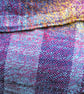 Handwoven Wool & Silk Scarf in Blues, Purple and Gold - Image 5